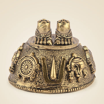Balaji Charan Paduka 1.5" – Pure Brass Tirupati Feet for Goodness in Home & Vastu