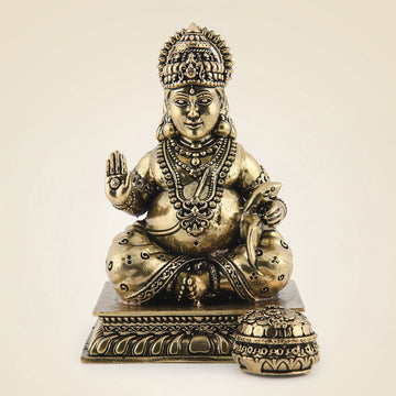 Handcrafted Pure Brass God Kuber Artisan - Superfine Lightweight 5"