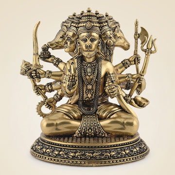 6" Panchmukhi Hanuman Idol – Pure Brass Handcrafted Murti