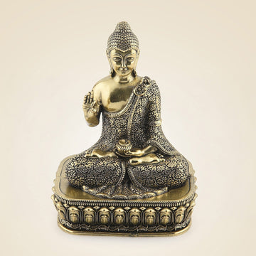4" Meditating Buddha Brass Idol – Handcrafted Peaceful Statue