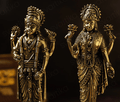 Brass Standing Vishnu Lakshmi Idol Pair (6 Inch) - Sadhnaa