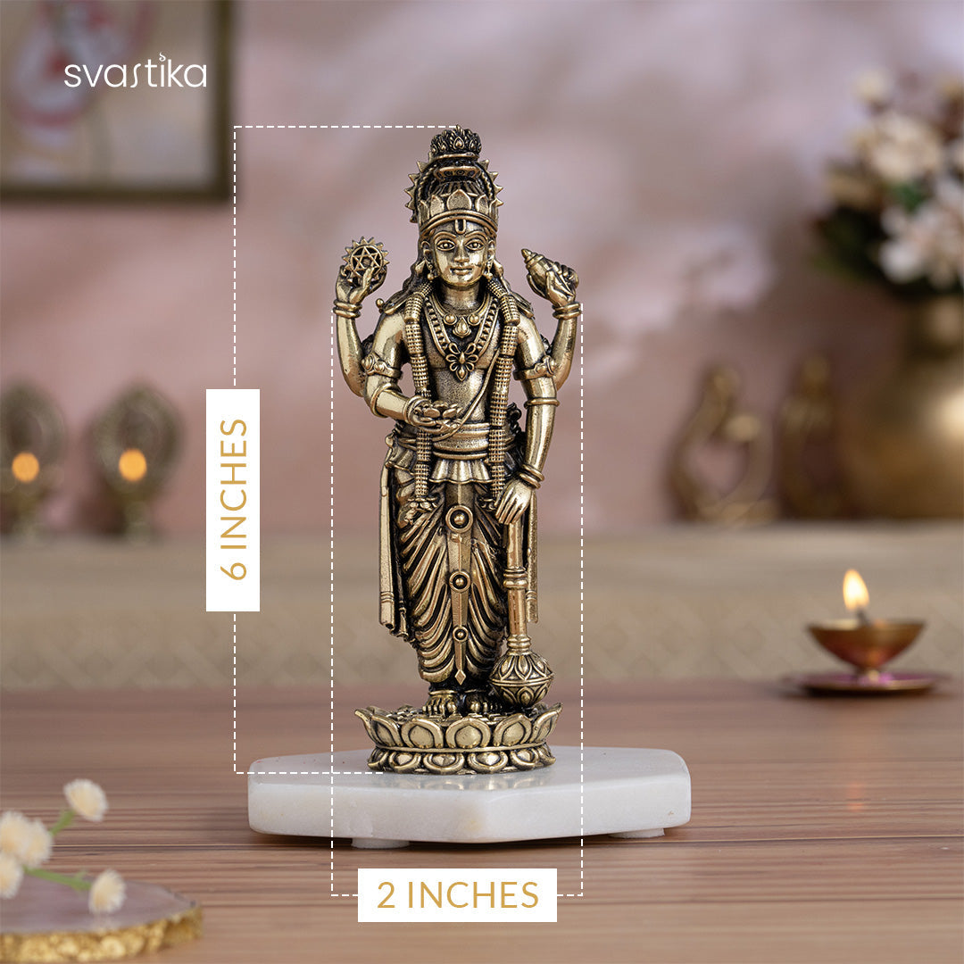 Brass Standing Lord Vishnu Murti (6 Inch)