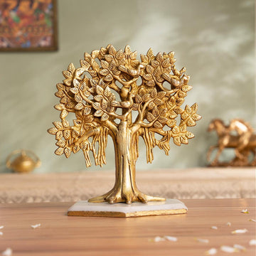 Brass Kalpavriksha Tree – Vastu Tree of Life (8 Inch) - Sadhnaa