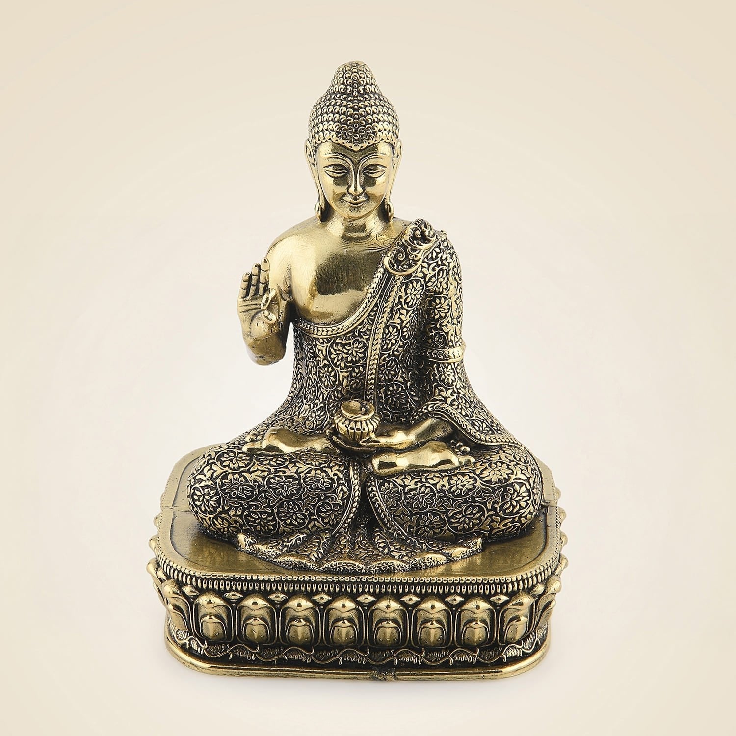 4" Meditating Buddha Brass Idol – Handcrafted Peaceful Statue