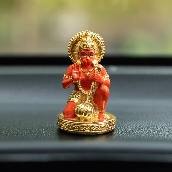 Sinduri Hanuman Murti For Car Dashboard - Sadhnaa