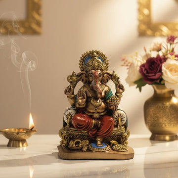 Rustic Ganesha Vighnaharta Antique Idol (7 inch)