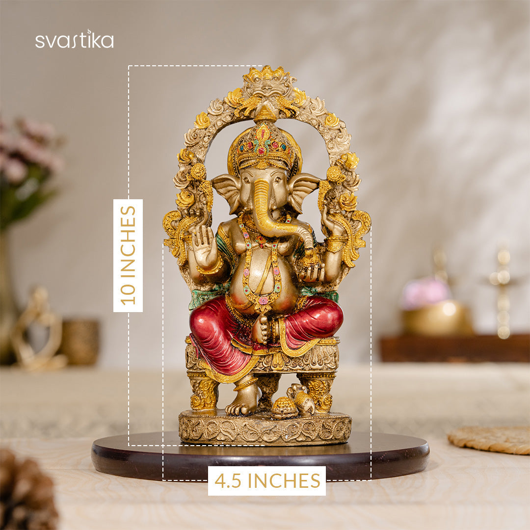 Rustic Ganesha Antique Murti (10 Inch)