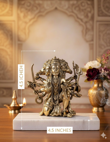 Brass Panchmukhi Hanuman statue (4.5 Inch)