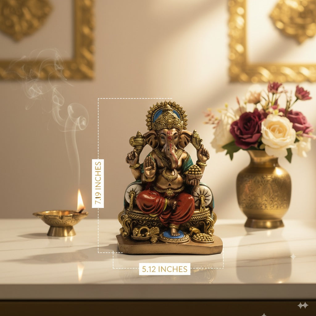 Ganesha Vighnaharta Antique Idol (7 inch)